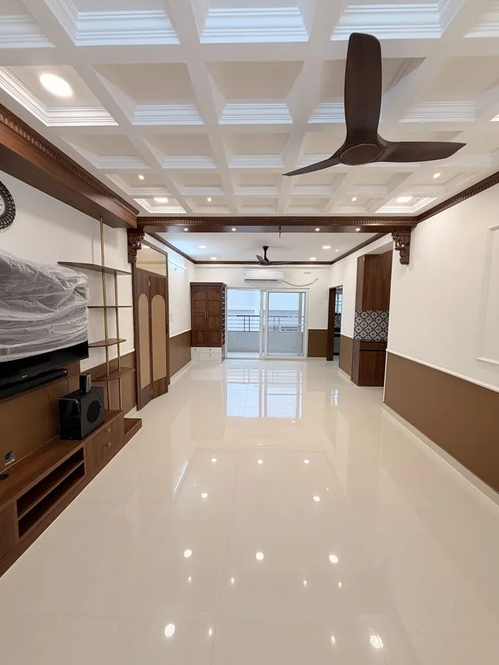 Living room and balcony doors from a narrow angle