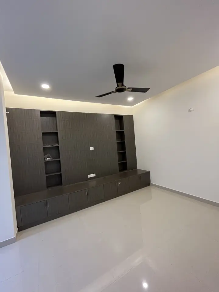 Charcoal storage wall in a bedroom