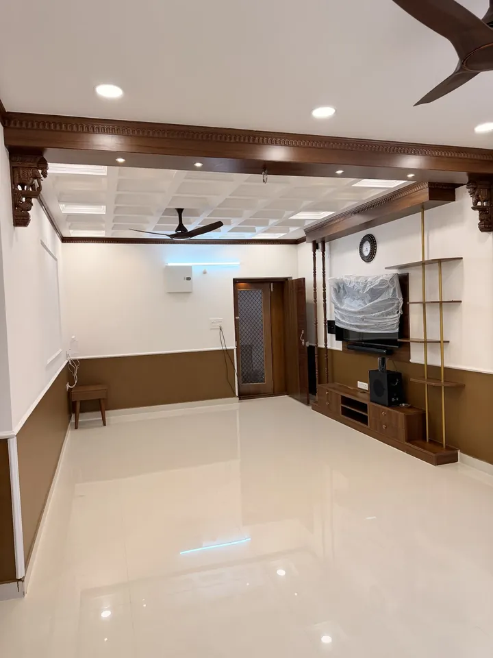 Living room cabinetry and TV wall
