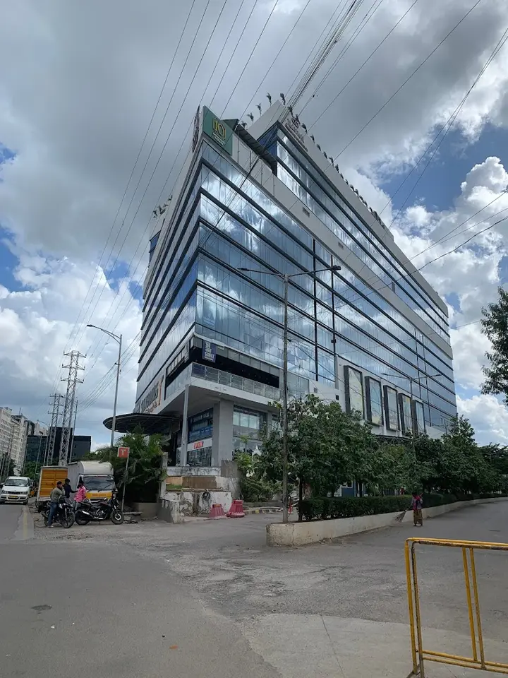 Glass-fronted office building on a street corner